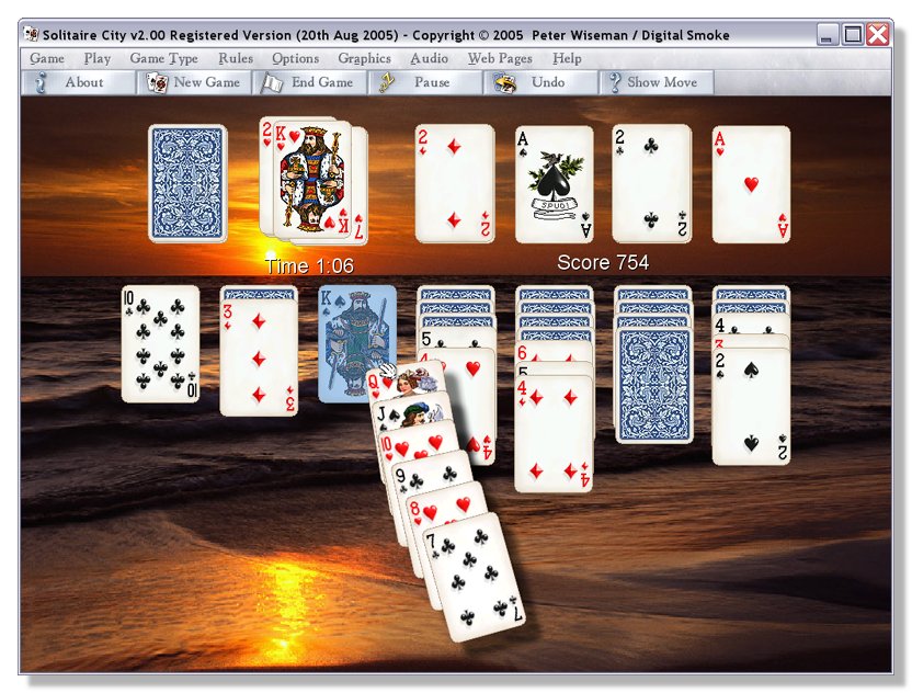 Solitaire, Games, Patience, Shareware,  Software, Downloads, Download, Palm Pilot, Pocket PC, Windows, Klondike, FreeCell, Spide